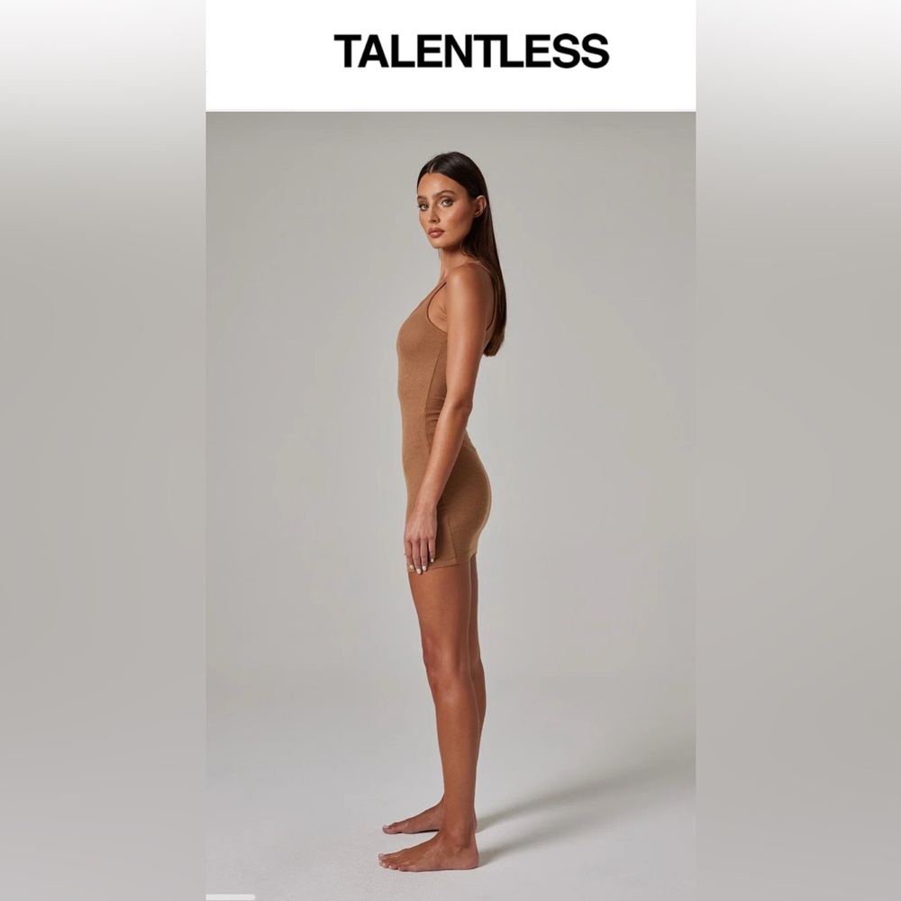 TALENTLESS Camel Ribbed Dress - Picture 3 of 7